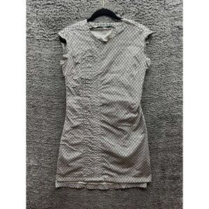 SkunkFunk Fan Print Sleeveless Bodycon Mini Dress Black White Womens Size 3